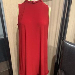 Red sleeveless dress
